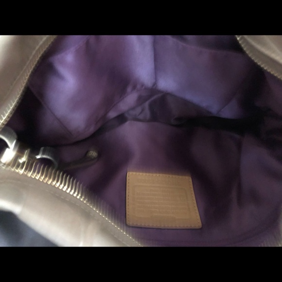 Coach Canvas and Metallic Gold Leather Tote - Picture 3 of 3